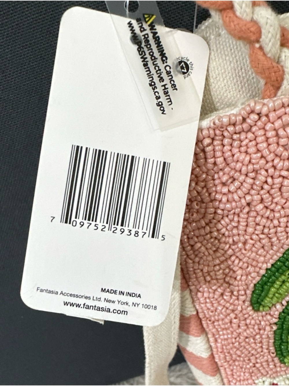 Beaded Palm Tree Crossbody Bag - Pink - Picture 4 of 8